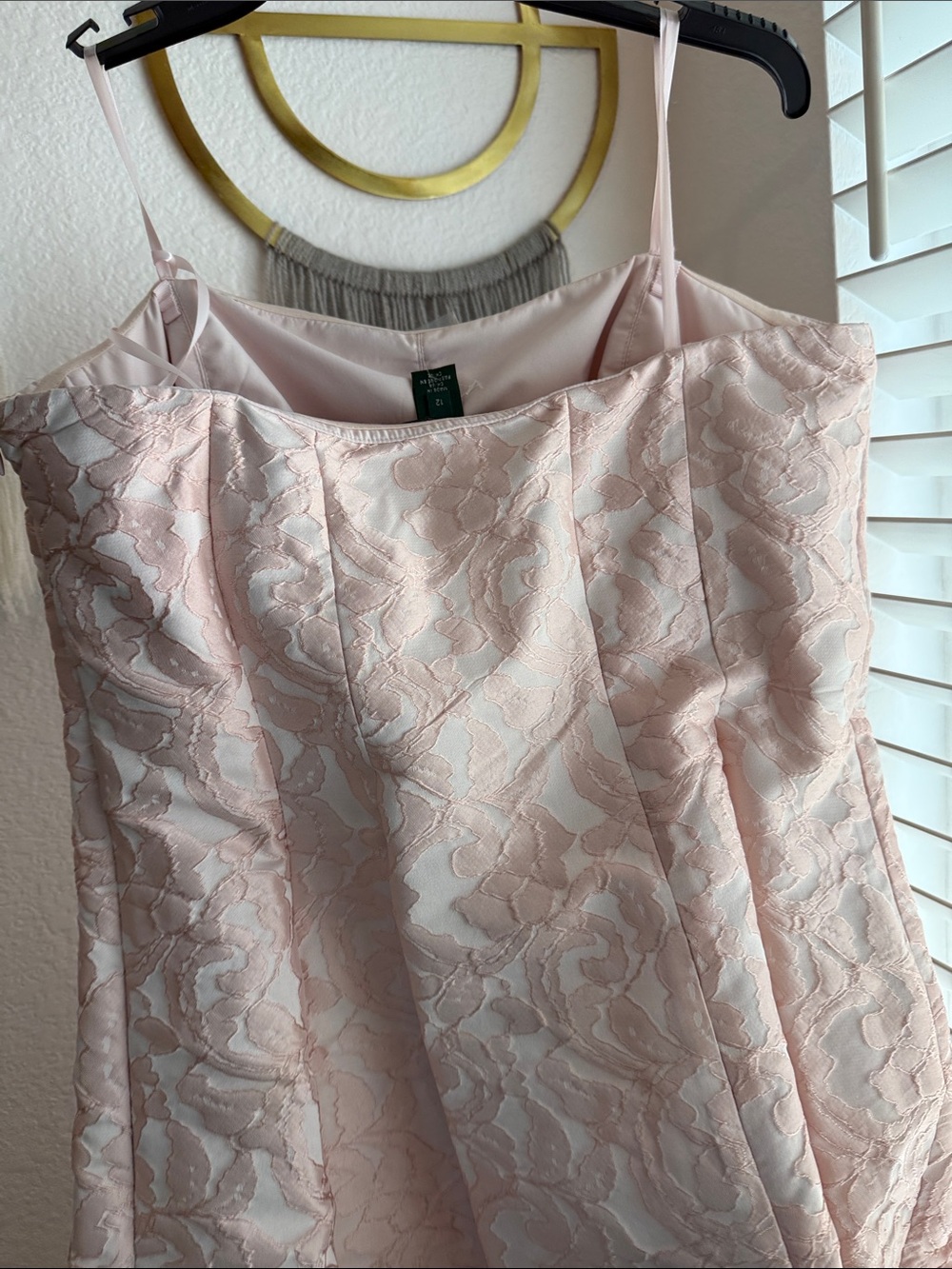 Lauren Ralph Lauren Blush Pink Textured Strapless Evening Gown size 12 NWT $200 - Picture 3 of 6